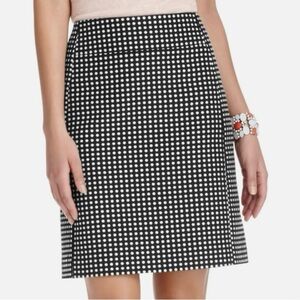 Ann Taylor Loft Chic Black and White Polka Dot A-Line Skirt Size 10